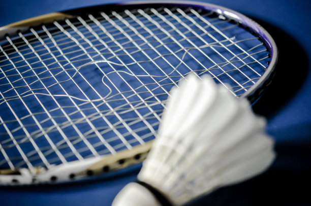 羽毛球拍和羽毛球羽毛球旋塞的特写图片下载