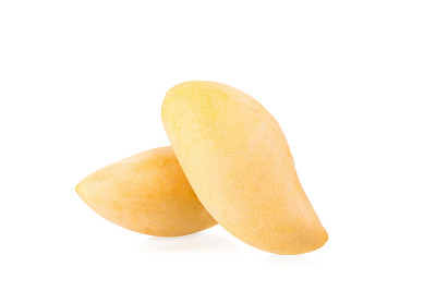 白色背景上孤立的黄色芒果果实。图片下载