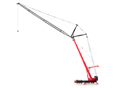 移动起重机孤立在白色图片下载