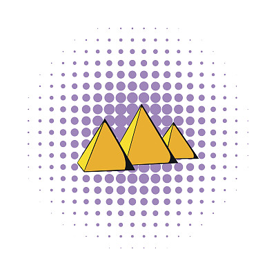 漫画风格的胡夫金字塔图标图片下载