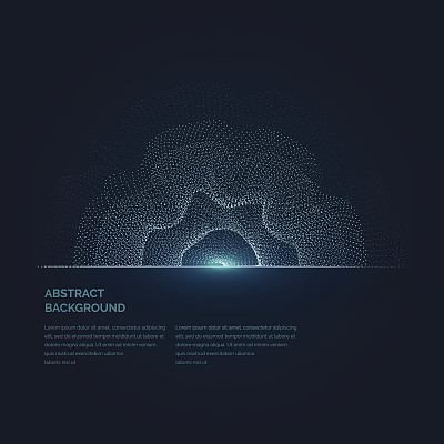 现代矢量插图与变形的圆形粒子形状图片下载