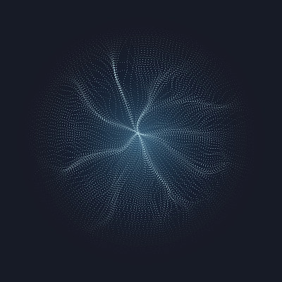 现代矢量插图与变形的圆形粒子形状图片下载