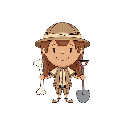 女孩的考古学家素材图片