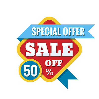 扁平风格促销50%折扣优惠活动banner矢量素材素材图片
