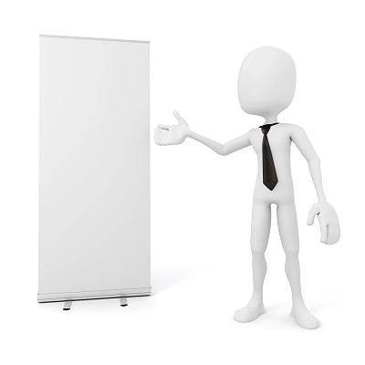 3d人和空白卷上白色背景图片下载