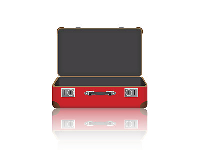 白色背景上的红色空箱子图片下载