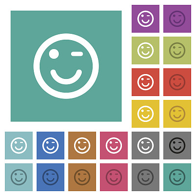 闪烁的表情符号方形平多色图标图片下载