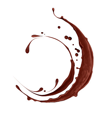 巧克力飞溅孤立的白色背景图片下载