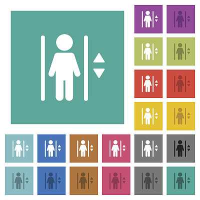 电梯广场平面多色图标图片下载