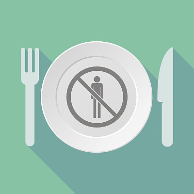 长影餐具与男性象形文字在一个不允许的信号图片下载