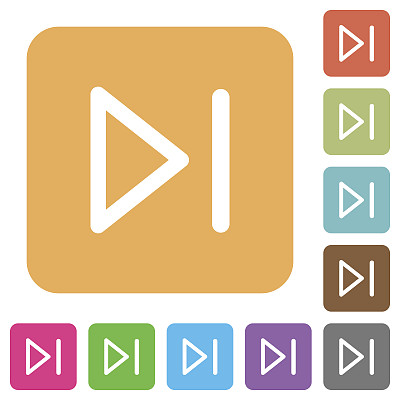 媒体下圆角方形平面图标图片下载