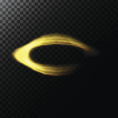 一个金色圆圈形状的光效果的矢量抽象插图图片下载