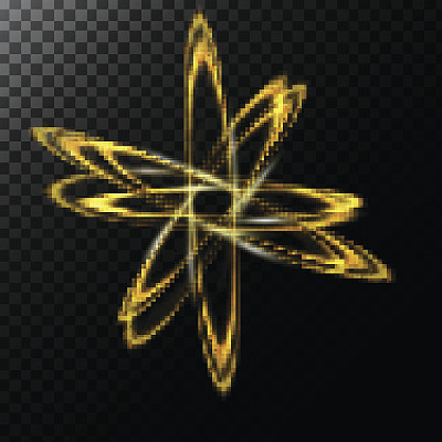 金色圆圈光效抽象插画图片下载