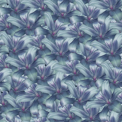 无缝无限背景花。莉莉Purple-blue-turquoise花。用于设计和印刷。天然花卉的背景。壁纸。图片下载