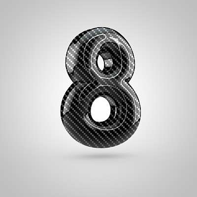 8号黑碳孤立在白色背景上图片下载