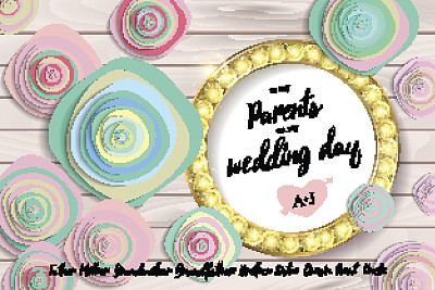 婚礼请柬金圈花图片下载