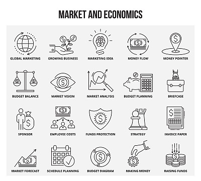 细线条图标矢量集图片下载