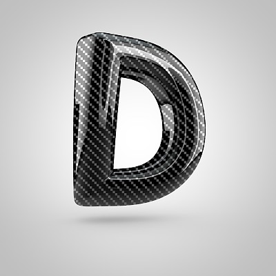 黑色碳大写字母D，孤立在白色背景上图片下载