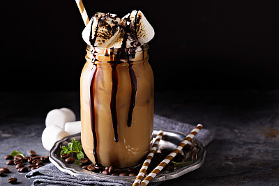 烤棉花糖冰咖啡素材图片