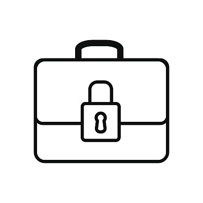 公文包黑白图标。矢量图图片下载