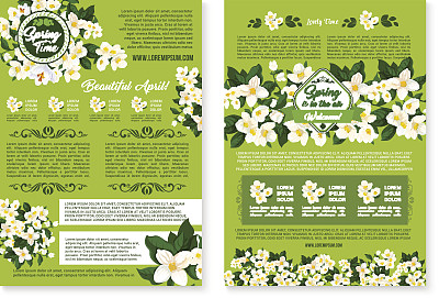 春天向量祝愿海报鲜花束图片下载