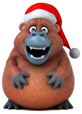 有趣的猩猩- 3D插图图片下载