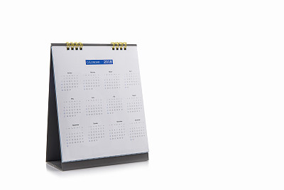 2018年白皮书桌上螺旋日历。图片下载