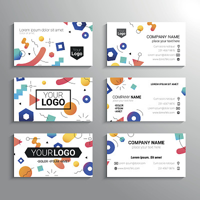 名片-向量模板抽象背景图片下载