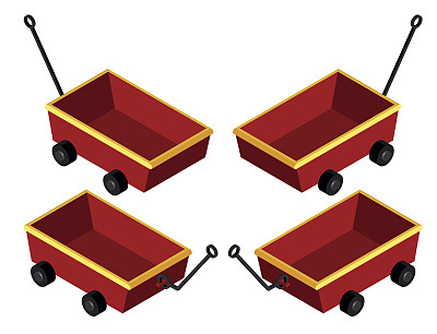 红色马车的3D设计图片下载