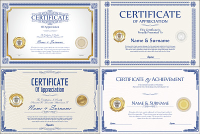 证书或文凭复古设计收藏图片下载