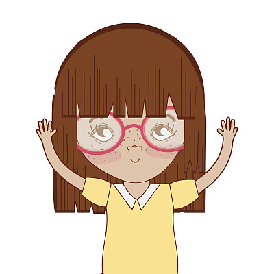 手举着眼镜的漂亮女孩图片下载