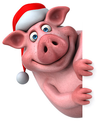 有趣的猪- 3D插图图片下载