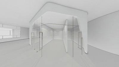 现代空房间，3d渲染室内设计，模拟插图图片下载