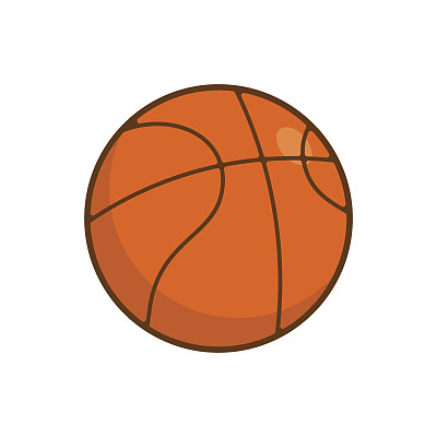 独立篮球，白色背景上的运动配件图片下载