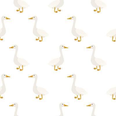 白鹅无缝矢量模式图片下载