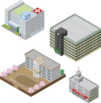 建筑多样，造型立体图片下载