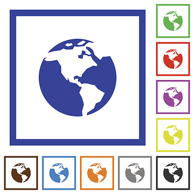 地球框平面图标图片下载