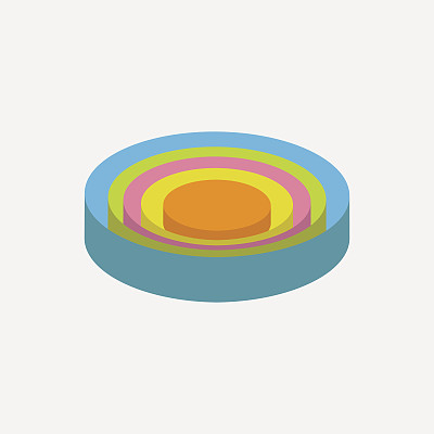 多彩的圆形舞台裙楼元素。空pe远端显示。孤立。图片下载