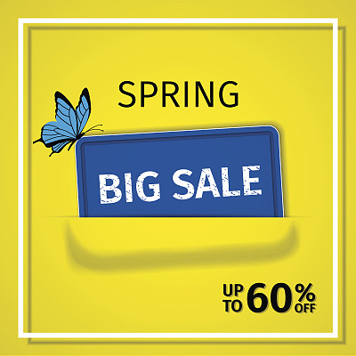 春季大减价横幅。矢量插图。图片下载
