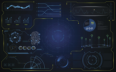 Hud GUI界面未来的虚拟系统模板图片下载