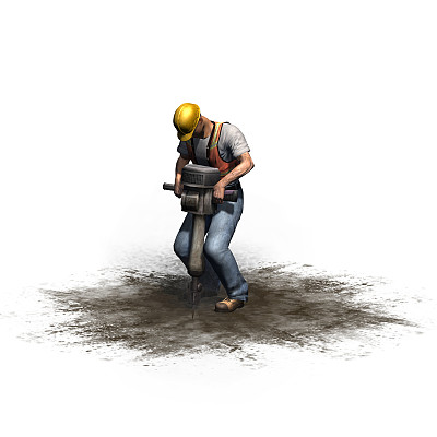 建筑工人用旋锤、压缩气锤图片下载