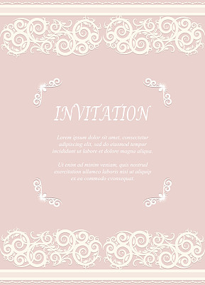 邀请卡，婚礼卡用粉红色装饰图片下载