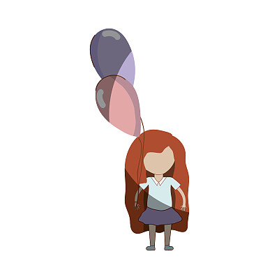 手里拿着气球的可爱女孩图片下载