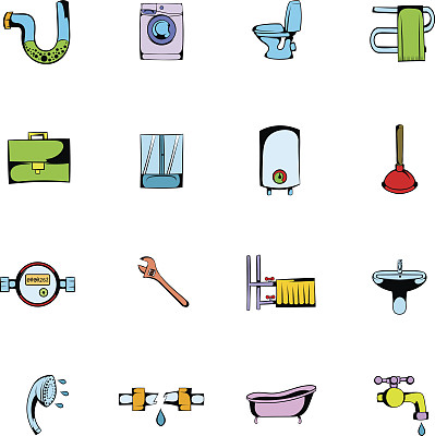 卫生工程漫画图标设置卡通图片下载