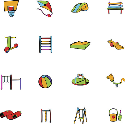 公园操场图标设置卡通图片下载