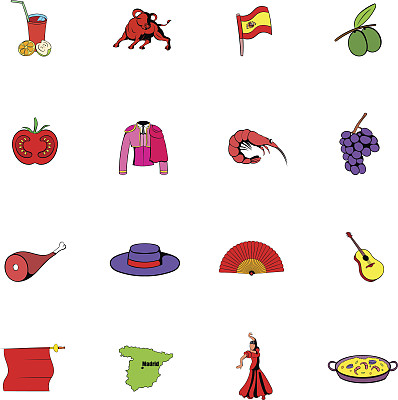 西班牙卡通图标图片下载