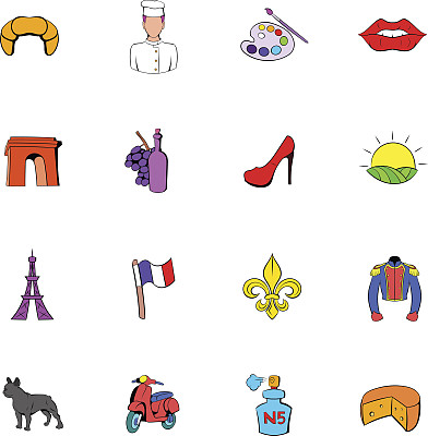 巴黎设置图标设置卡通图片下载
