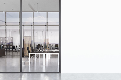 办公室走廊，白墙空白图片下载