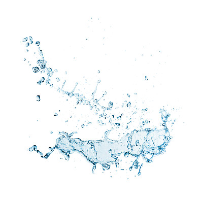 蓝色水花孤立在白色背景图片下载