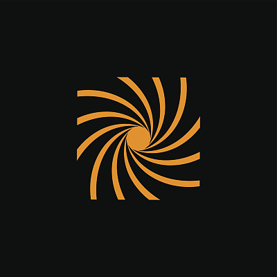 向量符号抽象摄影师，在黑色背景上的线性风格图片下载